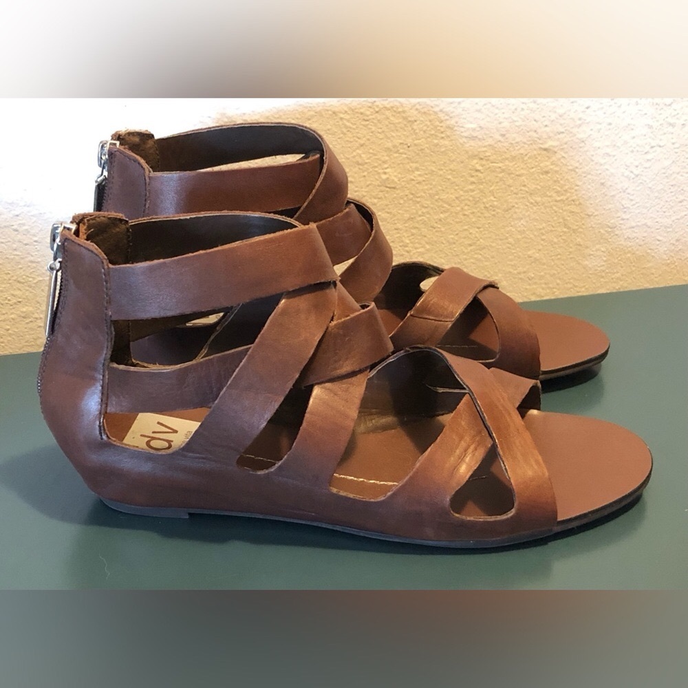 NIB DV by Dolce Vita Marci Brown Leather Strappy Sandals - 8.5
